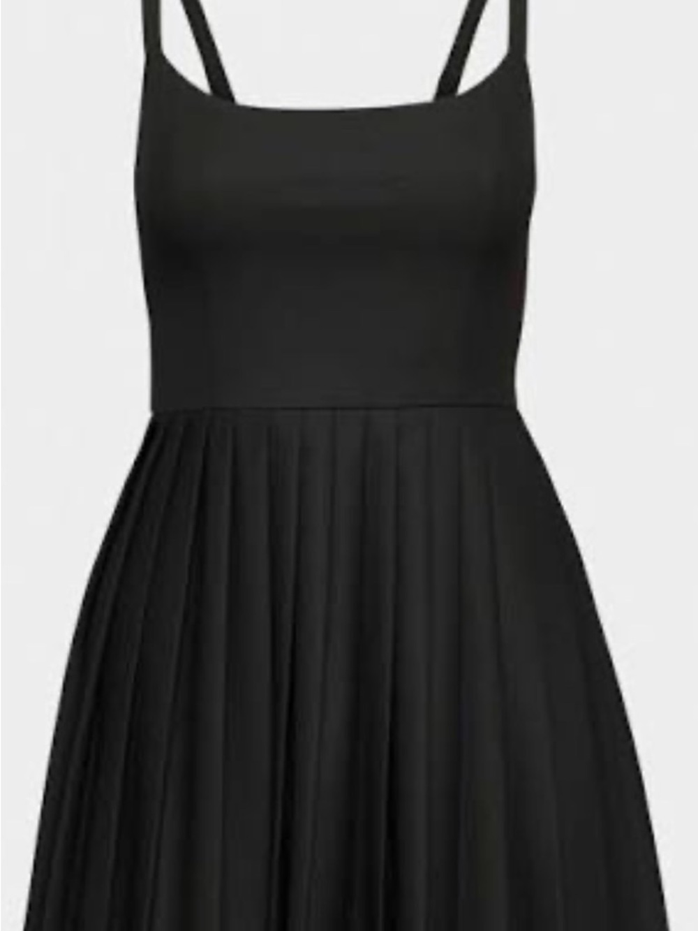 Aritzia Sunday Best Trix Black Pleated Mini Dress with Double Straps